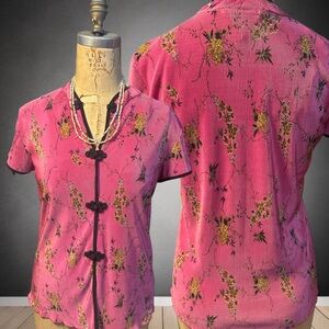 Y2K Dressbarn Asian’s Inspired Floral Pink Women's Top